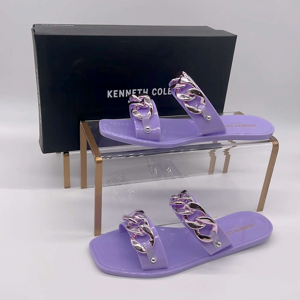 Kenneth Cole NWB Neko Chain Jelly Slides Lilac